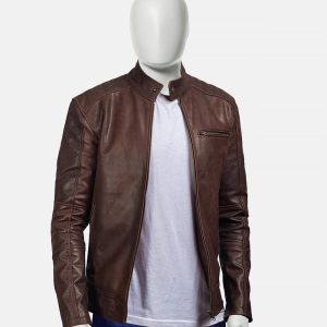 Dean Brown Leather Biker Jacket